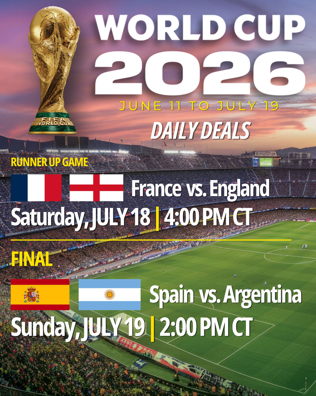 world cup 2026 flyer - daily deals for all games